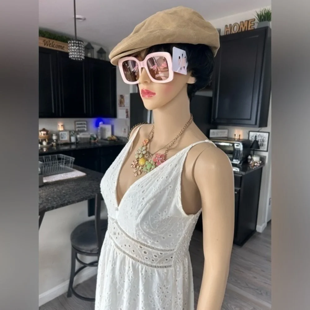 💋NWT Statement oversized square framed pink pearl sunglasses 🕶 sunshades